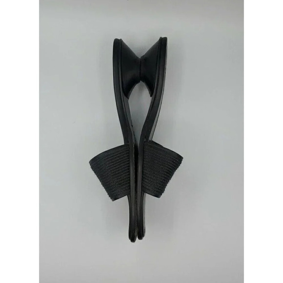 Eric Javits Womens Leather Woven Low Heel Sandals Slides Black Size 10 - Picture 7 of 11